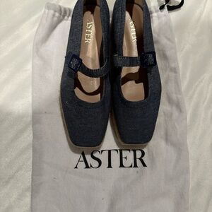 Aster Blue Denim Mary Jane Shoes